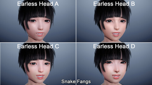 Earless Heads with Fangs Kinds