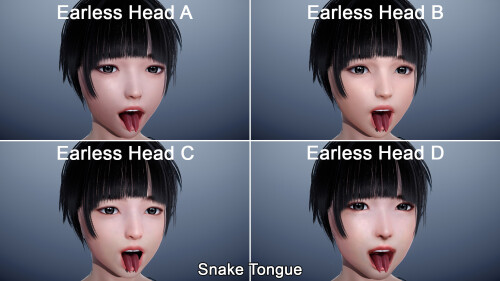 Earless Heads with Tongue Kinds